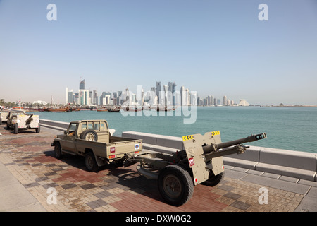 Military parade in Doha at the National Day. Qatar, Middle East Stock Photo