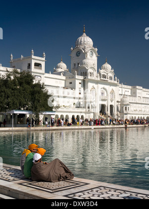 India, Punjab, Amritsar, Sri Harmandir or Darbar Sahib, the Golden Temple Sikh Gurdwara Stock Photo