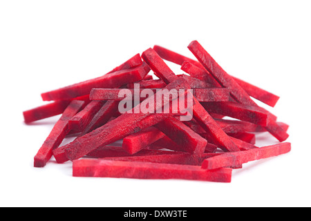 Beetroot slice striped closeup isolated on white background Stock Photo