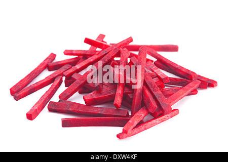Beetroot slice striped closeup isolated on white background Stock Photo