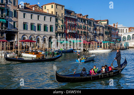 venice gondola tourists canal taking ride italy grand alamy
