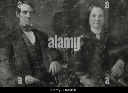 Portraits of Abraham Lincoln and Mary Todd Lincoln, circa 1847 Stock Photo