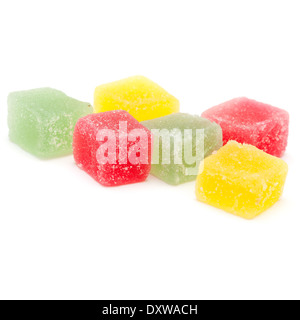 fruit marmelade candies isolated on white Stock Photo