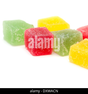 fruit marmelade candies isolated on white Stock Photo