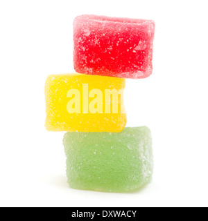 fruit marmelade candies isolated on white Stock Photo