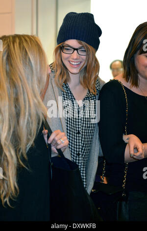 Tokyo, Japan. 30th Mar, 2014. Actress Emma Stone arrives at Tokyo International Airport in Tokyo, Japan, on March 30, 2014. © dpa/Alamy Live News Stock Photo