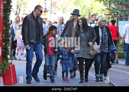 Heidi Klum seen with her children Henry Leni Lou Sulola Johan Samuel her boyfriend Martin Kristen and her mother Erna at The Grove Los Angeles California - 21.11.12 Featuring: Heidi Klum When: 21 Nov 2012 Stock Photo