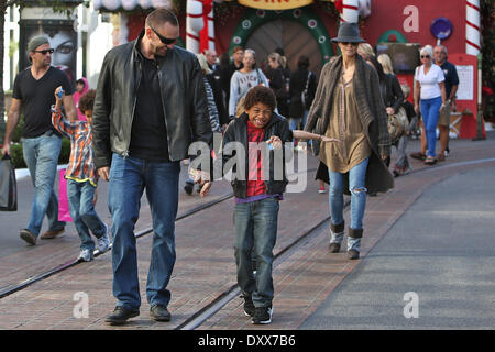 Heidi Klum seen with her children Henry Leni Lou Sulola Johan Samuel her boyfriend Martin Kristen and her mother Erna at The Grove Los Angeles California - 21.11.12 Featuring: Heidi Klum When: 21 Nov 2012 Stock Photo