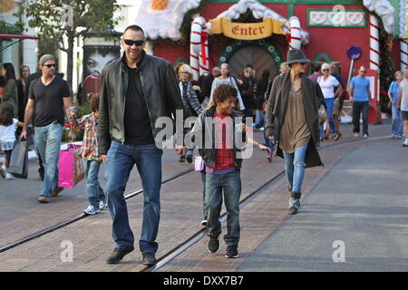 Heidi Klum seen with her children Henry Leni Lou Sulola Johan Samuel her boyfriend Martin Kristen and her mother Erna at The Grove Los Angeles California - 21.11.12 Featuring: Heidi Klum When: 21 Nov 2012 Stock Photo