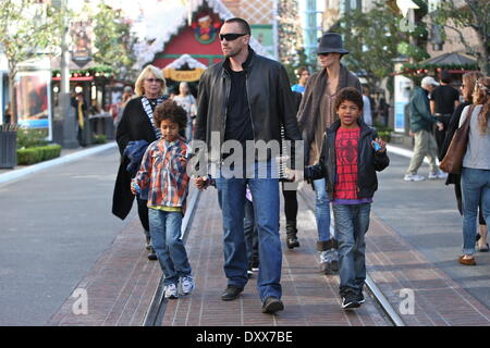 Heidi Klum seen with her children Henry Leni Lou Sulola Johan Samuel her boyfriend Martin Kristen and her mother Erna at The Grove Los Angeles California - 21.11.12 Featuring: Heidi Klum When: 21 Nov 2012 Stock Photo