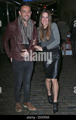 Melanie C and Guest Coldplay attend a party to celebrate the launch of graffiti artist Paris' latest exhibition. Items on show were used onstage during the band's recent Mylo Xyloto tour and feature artwork created by the band. London UK- 28.11.12 Featuri Stock Photo