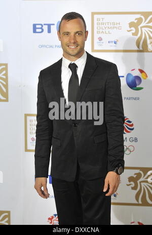 Oscar Pistorius BT British Olympic Ball held at the Grosvenor House - Arrivals. London England - 30.11.12 Featuring: Oscar Pistorius Where: London United Kingdom When: 30 Nov 2012 Stock Photo