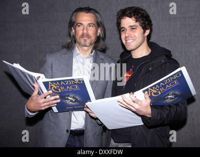Robby Benson and Josh Young in rehearsal for 'Amazing Grace: The Epic New Musical' held at Lincoln Center's Clark Studio Theater Featuring: Robby Benson and Josh Young Where: New York City United States When: 07 Dec 2012 Stock Photo