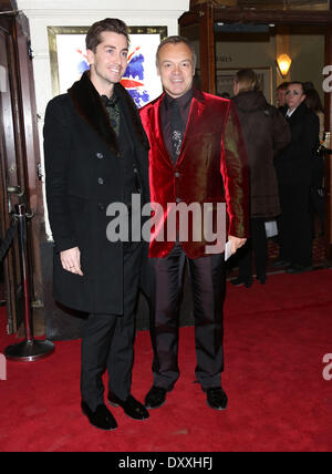 Graham Norton with his partner Trevor Patterson VIVA Forever Spice Girls the Musical held at the Piccadilly Theatre- Arrivals London England - 11.12.12 Featuring: Graham Norton with his partner Trevor Patterson Where: London United Kingdom When: 11 Dec 20 Stock Photo