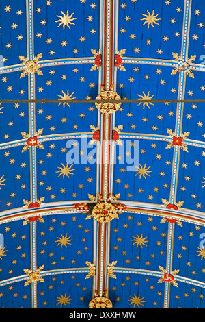 Close-up of the barrel roof in the choir of Carlisle Cathedral, Cumbria, England, Great Britain. Stock Photo
