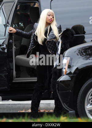 Nicki Minaj 'American Idol' judges arrive for the auditions taping of Hollywood week Los Angeles California- 12.12.12 Featuring: Nicki Minaj Where: Los Angeles CA United States When: 12 Dec 2012 Stock Photo