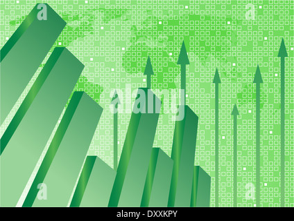 Vector background with diagram in green color; clip-art Stock Photo