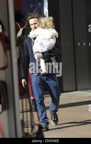 Breckin Meyer seen with his daughter Caitlin Willow out Christmas shopping at The Grove Los Angeles California- 21.12.12 Featuring: Breckin Meyer When: 21 Dec 2012 Stock Photo