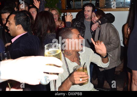 MC Harvey aka Michael Harvey Jr and Michelle Gayle Nick Ede's New Year's Eve party at Sanctum Soho Hotel to benefit The Stroke Association - Inside London England - 31.12.12 Featuring: MC Harvey aka Michael Harvey Jr and Michelle Gayle Where: London Unite Stock Photo