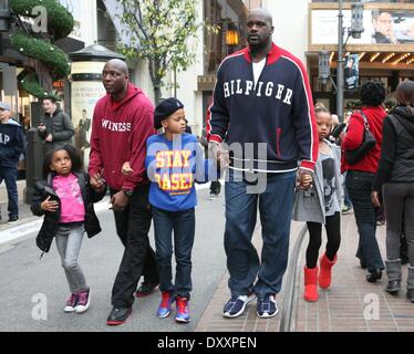 Shaquille O'Neal and his family visit Santa at The Grove Los Angeles