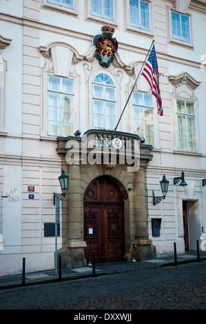 American Embassy in Prague Stock Photo