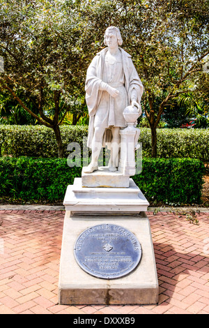 Statue of Christopher Columbus at St. Armands Circle nr Sarasota FL Stock Photo