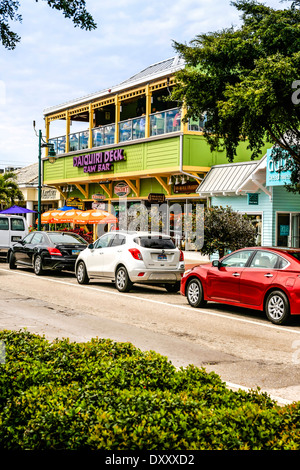 Shops and Restaurants on St. Armands Circle Island FL Stock Photo