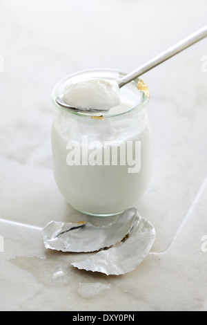 Plain yoghurt Stock Photo