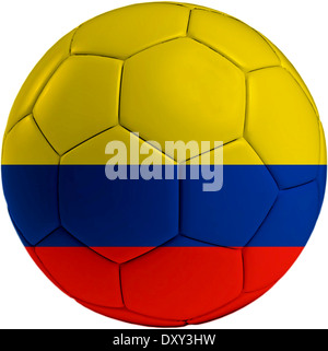 Football ball with Columbian flag isolated on white background Stock Photo