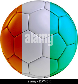 Football ball with Ivory Coast flag isolated on white background Stock Photo