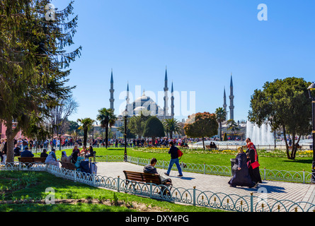 Blue Mosque (Sultanahmet Camii) from Sultanahmet Park, Sultanahmet district, Istanbul,Turkey Stock Photo