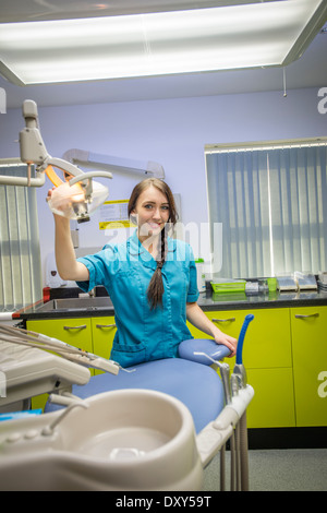 Lara Stephen, a young female dental nurse, and black belt in TaeKwanDo, Llanidloes Wales UK Stock Photo