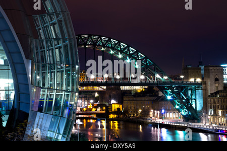 The Sage with a view of the Tyne Bridge in the background Stock Photo