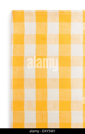 yellow napkin isolated on white background Stock Photo