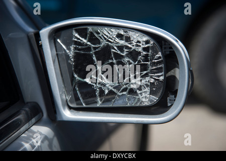 Broken Side Mirror On Car Stock Photo