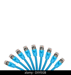 Lan cable isolated white background with copy space Stock Photo