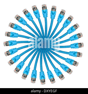 Lan cable abstract circle shape isolated on white background Stock Photo