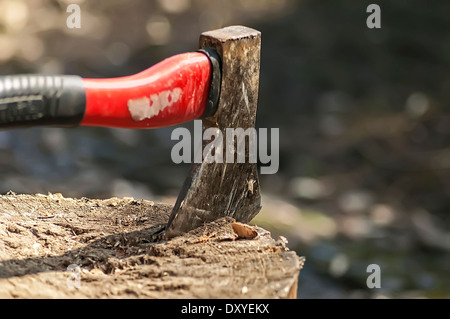 Closeup of an axe Stock Photo