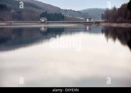 Dam of the Lister Reservoir, Attendorn, Germany, Europe, Stock Photo