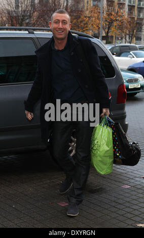 X Factor finalists and judges arrive at the rehearsal studios Featuring: Christopher Maloney Where: London England When: 26 Nov 2012 Stock Photo