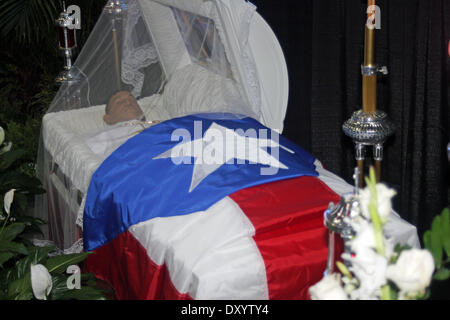 The Body of boxing legend Hector Macho Camacho lies in state during a public memorial service at the Department of Sports and Recreation on November 27 2012 in San Juan Puerto Rico. Camacho died after being removed from life support after being shot on No Stock Photo