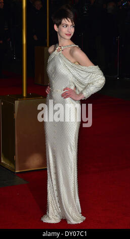 Les Miserables World Premiere held at the Odeon & Empire Leicester Square - Arrivals Featuring: Anne Hathaway Where: London United Kingdom When: 05 Dec 2012 Stock Photo