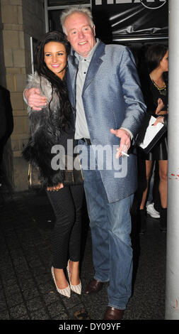 Former Coronation Street stars on a night out at Heaven Featuring: Michelle Keegan,Bruce Jones Where: Manchester England When: 09 Dec 2012 Stock Photo