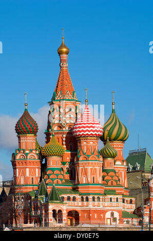 A view of St Basils Cathedral in Red Square in Moscow. Stock Photo