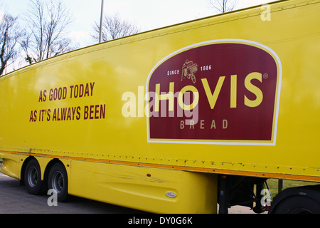 The side of an articulated Hovis truck Stock Photo