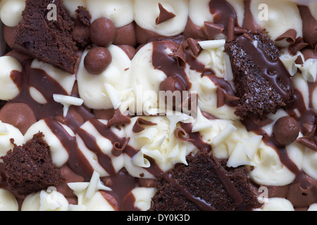 Marks & Spencer chocolate brownie traybake close up Stock Photo