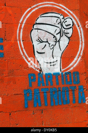 Symbol of the centre-right Patriotic Party or Patriot Party, Partido Patriota, painted on a wall. Stock Photo