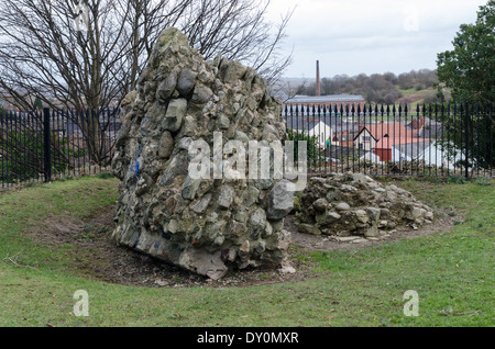 Remnants of Oswestry Castle in the Shropshire market town of Oswestry Stock Photo