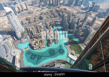 Downtown, Dubai, viewing platform, skyscraper, deck, Burj Khalifa, Burj park Stock Photo