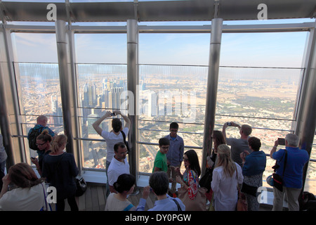 Downtown, Dubai, viewing platform, skyscraper, deck, Burj Khalifa, Burj park Stock Photo